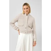 s.Oliver Funktionsjacke Outdoor-Jacke Bouclé-Blouson mit Pailletten im Relaxed Fit
