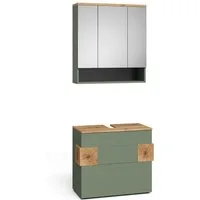 Vicco Badmöbel-Set Eden, Grün/Artisan, 2 Teile, (2-St., 2er Set)