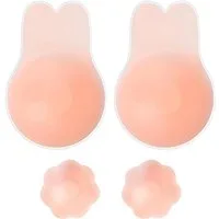 Diyarts Set: Push-up-BH (Wiederverwendbare Nippel Pads, Perfekte Form und Unsichtbar) Nippelabdeckung mit 3D-Effekt, Hautverträglichkeit & Anpassbarkeit