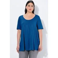 Ulla Popken T-Shirt T-Shirt Zierfalten A-Linie Rundhals Halbarm Modal