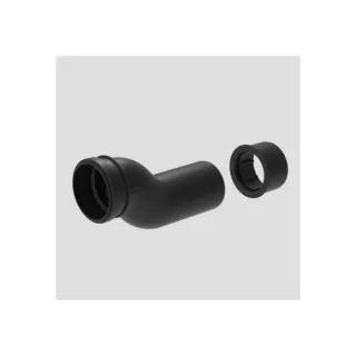 Sanit WC-Anschlussbogen 5893600000 etagiert um 50 mm, schwarz, DN 90/100