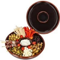 MamboCat Tapas-Schale 2x Juego Tapas Schale Ø33,5cm Ton Cazuela groß Dipschälchen, Ton
