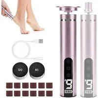 CkeyiN Pro Elektrischer Hornhautentferner 2 in 1,Hornhautentferner Elektrisch/Nagelfeile,Pediküre-Set, 9 Geschwindigkeit,mit Schleifpapier,Wiederaufladbarer, für Tote, Harte, Rissige Haut