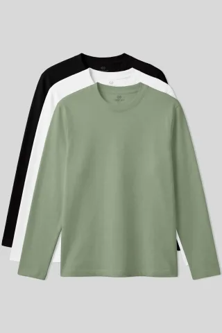 Herren 3-teiliges Baumwoll-Jersey Koordinationsset