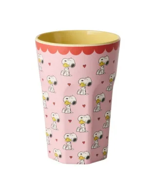 Rice Melamin Becher mit Snoopy Print 400 ml, pink