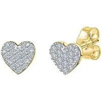 Firetti Paar Ohrstecker Schmuck Geschenk, Ohrringe Herz, Gold 375, mit Zirkonia (synth)