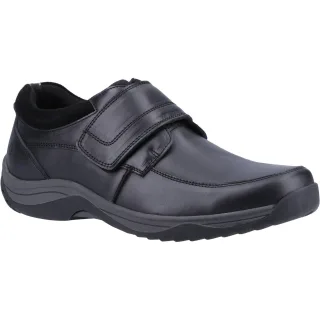 Hush Puppies Douglas Leder Herren Schwarz Mokassins Schuhe