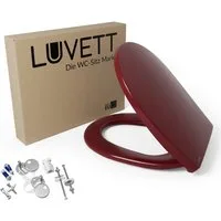 LUVETT WC-Sitz C100 mit Absenkautomatik, Duroplast sanitär, Universelle O-Form (Komplett-Set, Inklusive 3 Befestigungsarten), mit Original SoftClose® Absenkautomatik, Duroplast