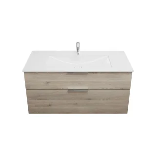 Burgbad Mineralguss Waschtisch-Set Eqio Eiche Dekor Flanelle/Alpinweiss, SEYU122F2632C0001 SEYU122F2632C0001