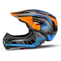 ROCKBROS Kinderhelm Integriert Fahrradhelm Kinder Jugend Fullface Helm, mit Abnehmbarem Kinnschutz BMX MTB Downhill Helm
