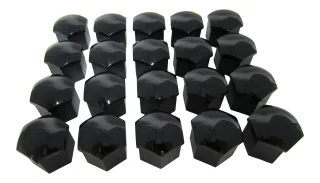20x Original Seat Skoda Radschrauben Abdeckkappe Abdeckung Kappen SCHWARZ GLANZ