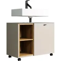 welltime Waschbeckenunterschrank San Pedro (1-St) Waschbeckenunterschrank a. Rollen, Soft-Close 80/42/64 cm
