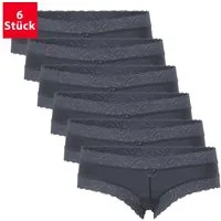 celodoro Panty Damen Hipster Panty mit Spitze (6er Pack) Dessous Slips