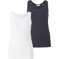 s.Oliver T-Shirt Basic-Top (2-tlg., Set) runder Ausschnitt, breite Träger, Slim Fit, im 2er Pack