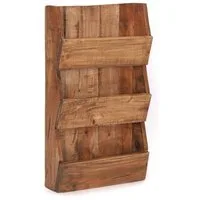 DESIGN DELIGHTS Wandregal ZEITUNGSREGAL "NEWS 60", Altholz massiv, 60x38x11cm (HxBxT), Wandreg