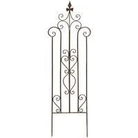Dekoleidenschaft Rankgitter "Schwertlilie" in Rost Optik, Metall Rankhilfe 117 cm hoch, Ranksäule, Rankgerüst, Gartenstecker, Dekostecker, Kletterhilfe, Pflanzengitter
