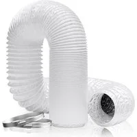 FELIXLEO Auspuff-Flexrohr Flexibler Abluftschlauch 150mm 6m Alu PVC für Trockner Lüfter Weiß, (1-tlg)