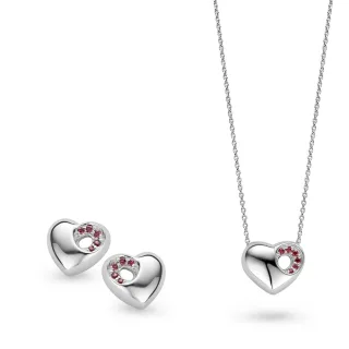 Orphelia Damen 925 Sterling Silber Set: Kettenanhänger + Ohrringe - Silber SET-5020