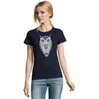 Blondie & Brownie T-Shirt Damen Süße Fun Mandala Eule Ruhe Weisheit Print Motiv in vielen Farben