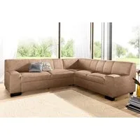 DOMO collection Ecksofa Norma, moderne Armlehnen, zeitlos und elegant, Breite 247cm, L-Form, wahlweise mit Bettfunktion