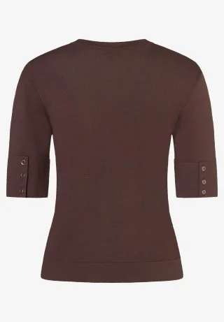 MORE & MORE - Feinstrick-Pullover braun - Gr. - 38