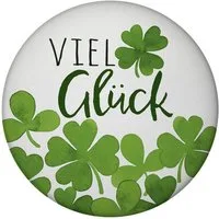 speecheese Magnet Klee Magnet rund mit Spruch Viel Glück