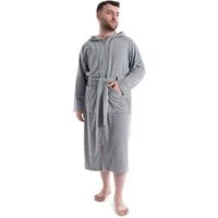 OTTO home Herrenbademantel Nela, ideal für Sauna & Spa, Hotelbademantel, Morgenmantel, Langform, Leichtfrottee, Kapuze, Gürtel, einfarbig, S-4XL, mit Reißverschluss