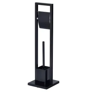 Idimex Toilettengarnitur, Schwarz, Metall, Mode, Rechteckig, 18x75x18 cm, Badaccessoires