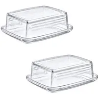 Thiru Butterdose Glas - mit speziellem Deckel-Relief für sicheres Greifen, Glas, (2-tlg)