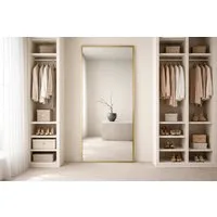 BOURGH Ganzkörperspiegel AVILA großer Standspiegel 193 x 66cm - Ganzkörperspiegel gold, mit goldenem Rahmen in modernem Design