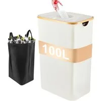 Youyijia Kehrgutsammelbehälter 100L Pfandflaschen Behälter Mit Deckel & 2 Abnehmbaren Tragetaschen