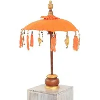 Oriental Galerie Sonnenschirm Kleiner Tischschirm aus Indonesien Orange Gold