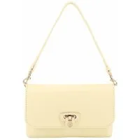 ITALYSHOP24 Schultertasche Made in Italy Damen Leder Tasche Mini Bag Ketten Crossbody Handytasche, Überschlagtasche Clutch Abendtasche Smartphone Handtasche CrossOver