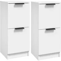 vidaXL Sideboard Sideboards 2 Stk. Weiß 30x30x70 cm Holzwerkstoff (2 St)