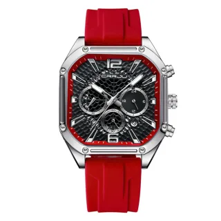 CRRJU Men's Business Quartz Watch Silicone Strap Waterproof Sport Wristwatch with Automatic Date Casual Design and Watch