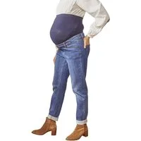 vertbaudet Umstandsjeans Umstands-Jeans mit Stretch-Einsatz, Mom-Fit Bundweite verstellbar