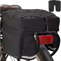 Trizand Gepäckträgertasche Fahrrad Gepäckträgertasche Wasserdicht 60L Schwarz Universal (Einzelne Gepäckträgertasche für Fahrräder mit Gepäckträger, 1 Gepäckträgertasche mit Regenhülle und universeller Befestigung), 60L Stauraum, wasserdicht, Regenhü