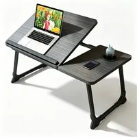 AKKEE Laptoptisch Laptop Tablett Faltbar Ergonomisches Design Mit Getränkehalter, Für Bett, Sofa oder Fensterbank