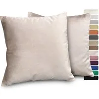 Beautex Kissenhüllen Samt 2er Set, Premium Kissenbezug, Sofa- und Dekokissen, (2 Stück), extra weich, viele Farben und Größen, verdeckter Reißverschluss
