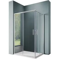 SONNI Eckdusche Duschkabine Eckeinstieg Schiebetüren ESG Glas Höhe 195cm, BxT: 70x70 cm, Einscheibensicherheitsglas, links und recht montierbar, Höhe 195cm
