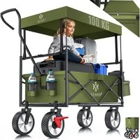 KESSER Bollerwagen, Bollerwagen faltbar mit Dach Handwagen Transportkarre Geräte