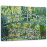 Pixxprint Leinwandbild Claude Monet - japanische Brücke über den Seerosenteich II, Claude Monet - japanische Brücke über den Seerosenteich II (1 St), Leinwandbild fertig bespannt, inkl. Zackenaufhänger