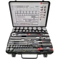 Würth Bit- und Steckschlüsselset WURTH Zebra Steckschlüssel 1/2 Zoll Und 1/4 Zoll 59-Teiliges Sortiment, 1-St.