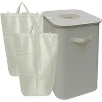 relaxdays Flaschensammler Pfandflaschen-Sammelbehälter 100 l, Beige