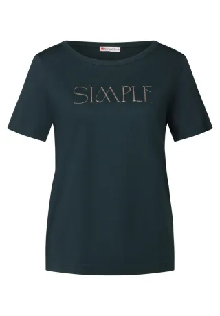 Street One - T-Shirt mit Wording grün - Gr. - 38