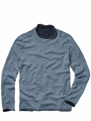 hannes roether Herren Pullover big10bill Blau 100 % Schurwolle