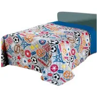 Delindo Lifestyle Bettüberwurf Tagesdecke Sports, für Kinderzimmer, 170x210 cm, auch als Sofaüberwurf geeignet