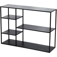 en.casa Standregal, »Isojoki« mit 5 offenen Ablagefächern Metall 120x35x87,5cm Schwarz