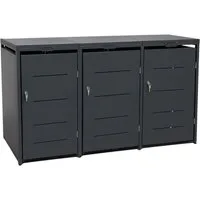 osoltus Mülltonnenbox Metall Mülltonnenbox 3er Mülltonnenverkleidung 196 x118 cm Conta