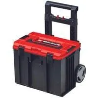 Systemkoffer E-Case L, Werkzeugkiste schwarz/dunkelrot, mit Räder